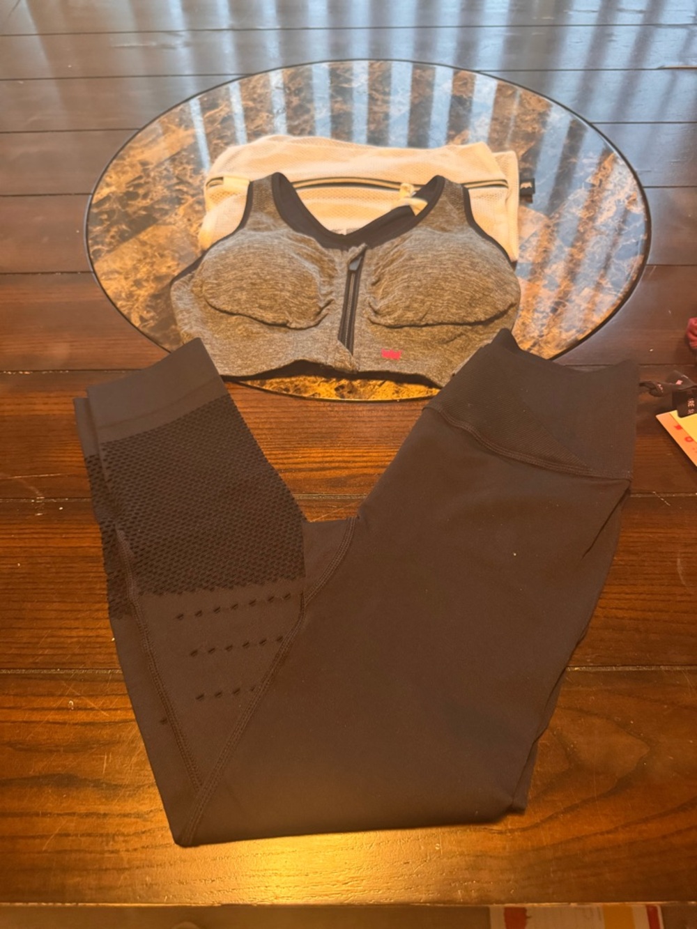 SHEFIT Black High-Waist Leggings with Mesh Accents